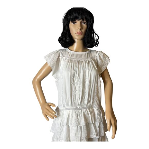 NWT Selene embroidered white maxi dress Banana Republic peaseant size medium - Picture 15 of 16